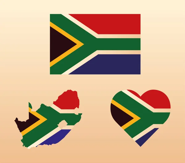 South africa flag set — Stock Vector