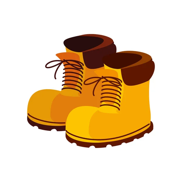 Boots hiking fashion — Stock Vector