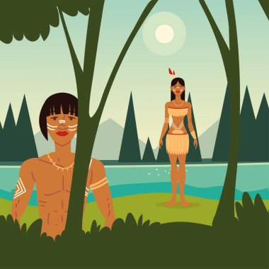 Genç yerli erkek, dişi.