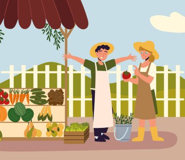 Yerel pazarda mutlu çiftçiler