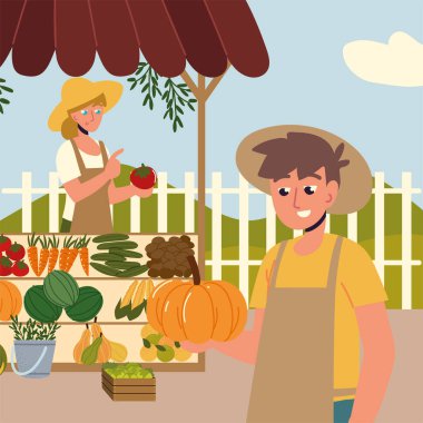 Organik pazarı olan çiftçiler