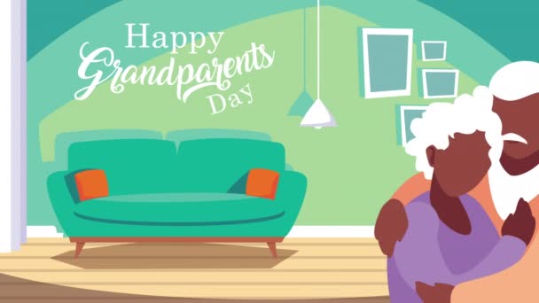 Happy grandparents day lettering — Stock Video