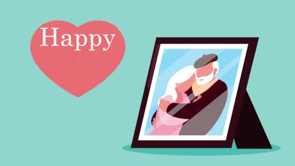 Šťastní prarodiče den psaní — Stock video