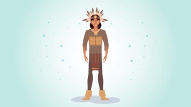 erkek yerli etnik köken karakter animasyonu