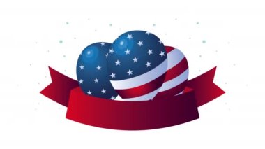 ABD balon helyum çerçeveli kutlama günü animasyonu