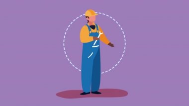 Yapıcı kaplaması işçi karakter canlandırması