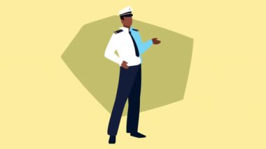 pilot ocupation işçi karakter animasyonu