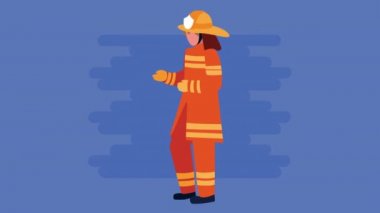 İtfaiyeci işçisi karakter animasyonu
