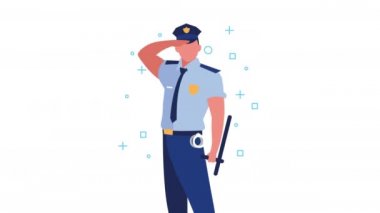 Polis işçisi karakter canlandırması