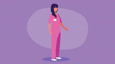 hemşire kiralama işçisi karakter animasyonu