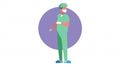 Cerrahlık işçisi karakter animasyonu