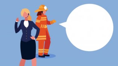 İş kadını ve itfaiyeci karakterleri