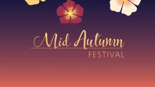 Lettrage festival mi-automne avec des fleurs — Video