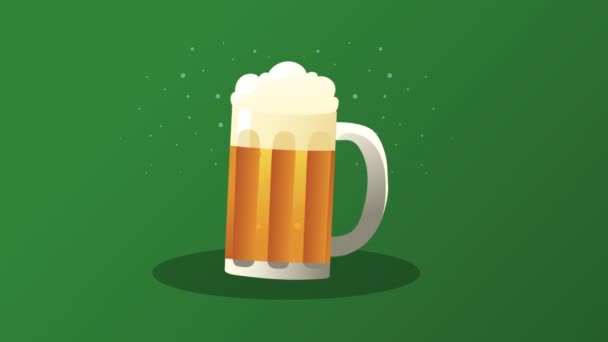 Bier drinken animatie — Stockvideo