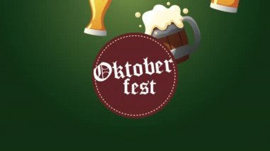 Oktoberfest kutlama mektupları bira desenli