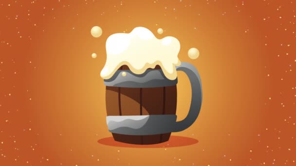 Animation zum Biertrinken — Stockvideo