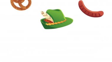 Oktoberfest ikon desenli kutlama animasyonu