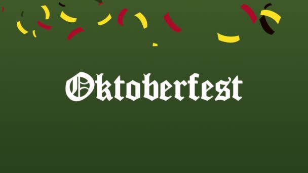 Lettrage de célébration oktoberfest avec confettis — Video