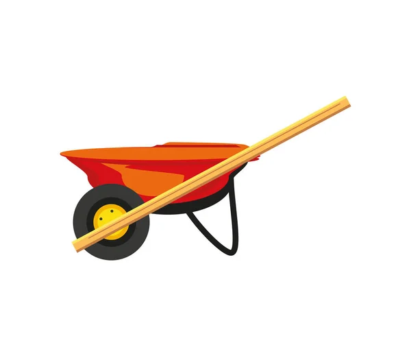 Wheelbarrow tool construction — Stock Vector