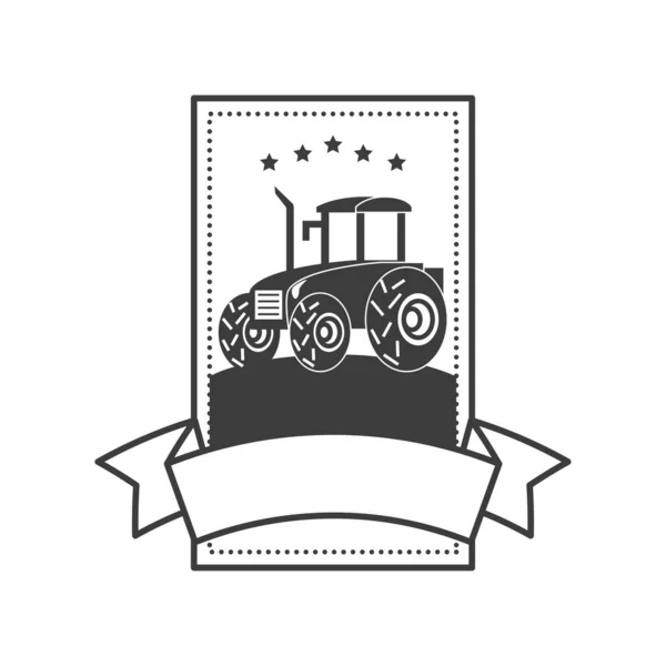 Fazenda tractor distintivo retro — Vetor de Stock