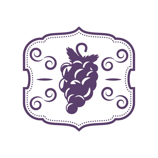 Étiquette de fruit de raisin — Image vectorielle