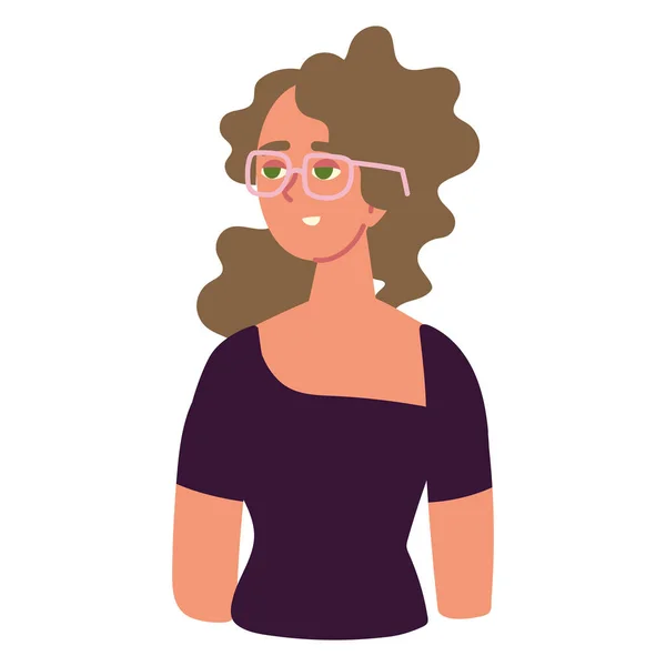 Junge Frau mit Brille — Stockvektor