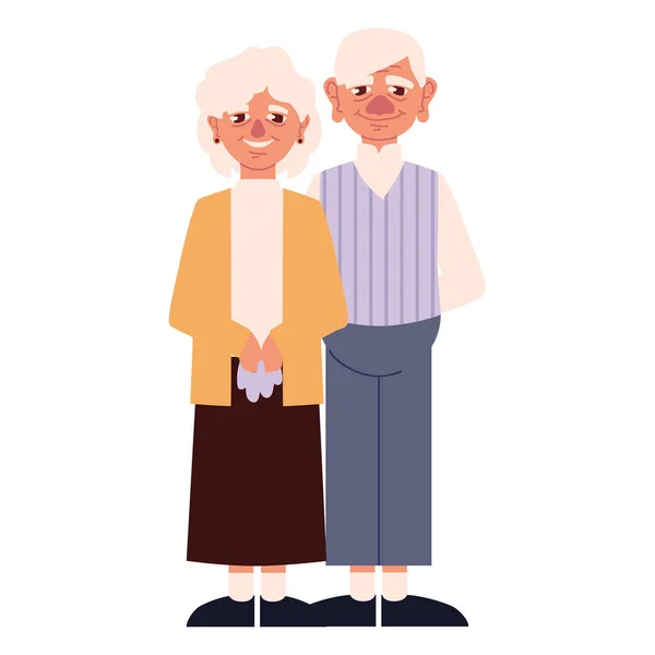 Cute couple grandparents — Stock Vector