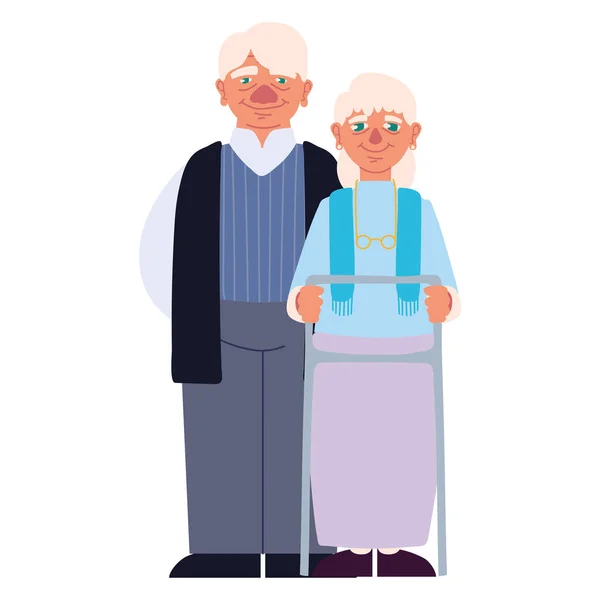 Χαριτωμένος παππούς και γιαγιά — Διανυσματικό Αρχείο
