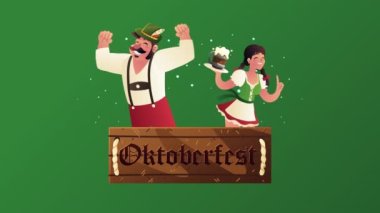 Oktoberfest kutlaması Alman çiftiyle etiketlenmiş.