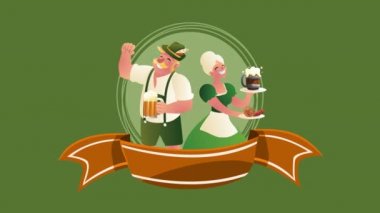 Oktoberfest, kurdeleli Alman çifti kutluyor.