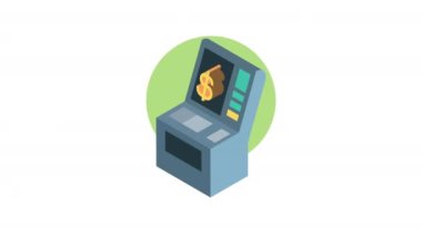atm makine para finansal animasyon