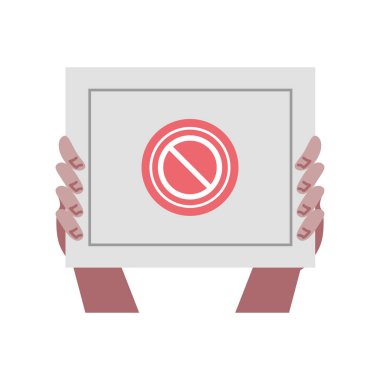 Yasak işareti tutan eller