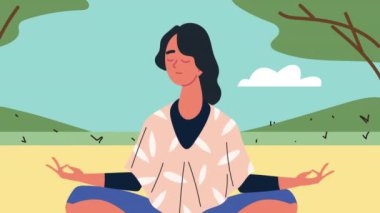 Saha karakterinde yoga yapan kız.