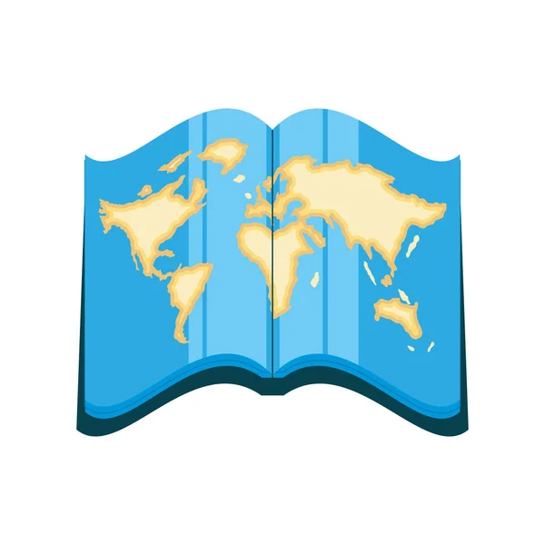 アトラスブックの世界地図 — ストックベクタ