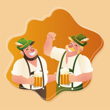 Bavyeralı erkekler kutlama yapıyor