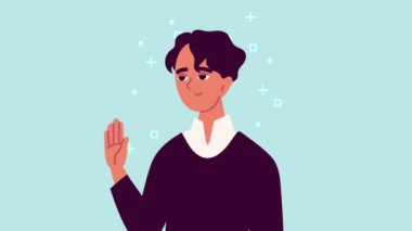 Genç adam ayakta karakter animasyonu