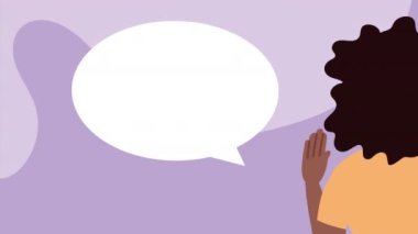 Karakter canlandırması konuşan afro kadın