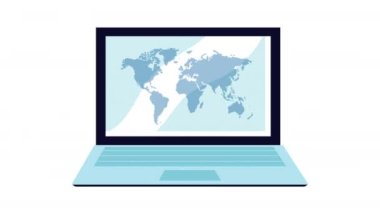 Dizüstü bilgisayarda dünya gezegeni.