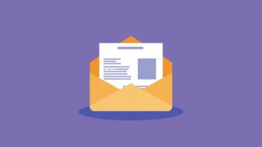 zarf e- postası açık gönder canlandırması
