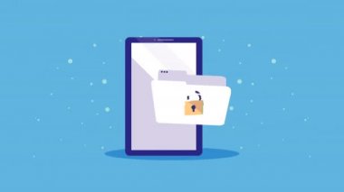 dizindeki asma kilit ve akıllı telefon siber güvenliği