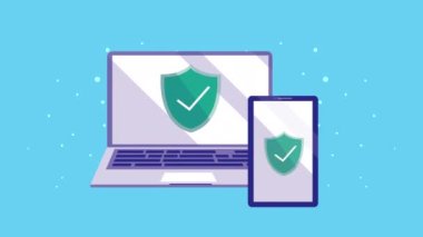 Kalkan siber güvenlikli bilgisayar ve akıllı telefon