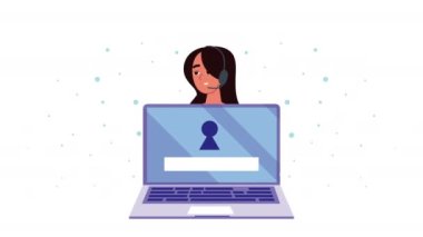 bilgisayar ve kadın siber güvenlik ile parola