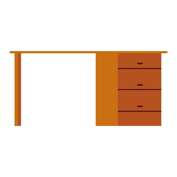 Schreibtisch mit Schubladen — Stockvektor