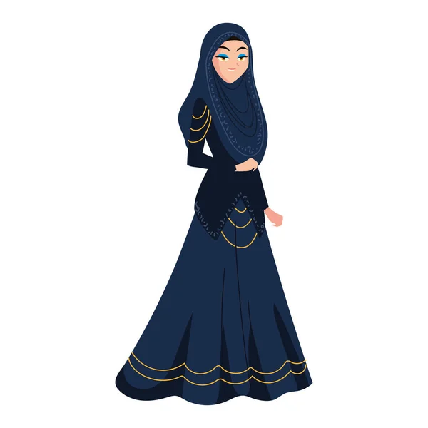 Elegant arabic bride — Stock Vector