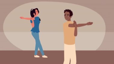 Çift ayakta duruyor.