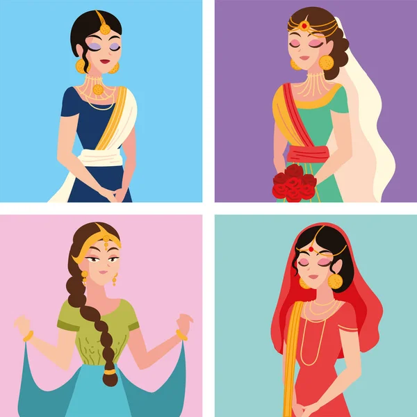 Belles mariées musulmanes — Image vectorielle