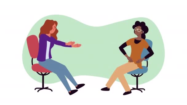 Interraciale vrouwen nemen een actieve pauze in het kantoor — Stockvideo