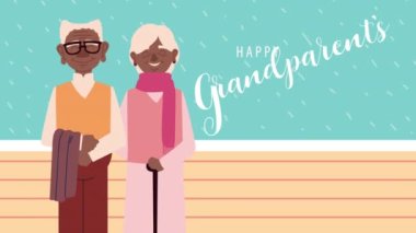 Afrikalı çiftlerle mutlu büyükanne ve büyükbabalar günü mektupları