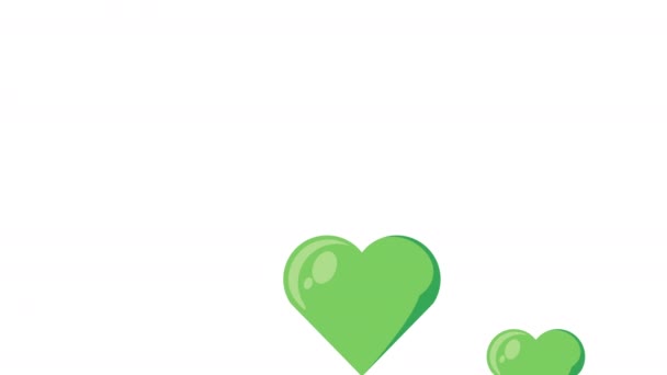 Groene kleur hart patroon animatie — Stockvideo
