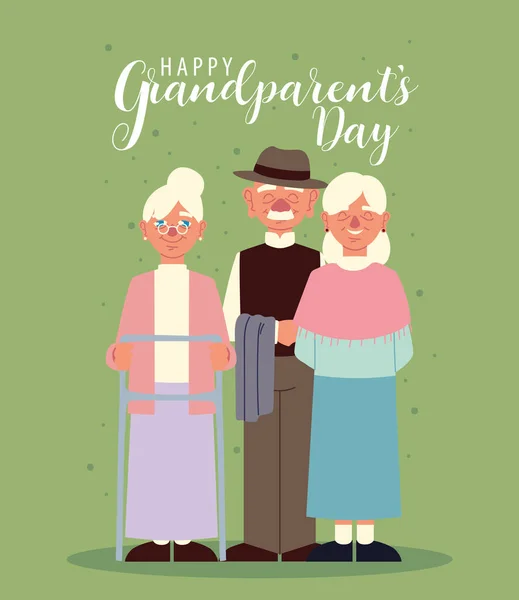 Mutlu büyükanneler ve büyükbabalar — Stok Vektör